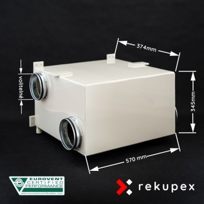 RECUBOX RX 04/300  (rekuperační výměník v opláštění, rekuperační box, rekuperace vzduchu)