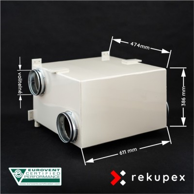 RECUBOX RX 05/300  (rekuperační výměník v opláštění, rekuperační box, rekuperace vzduchu)